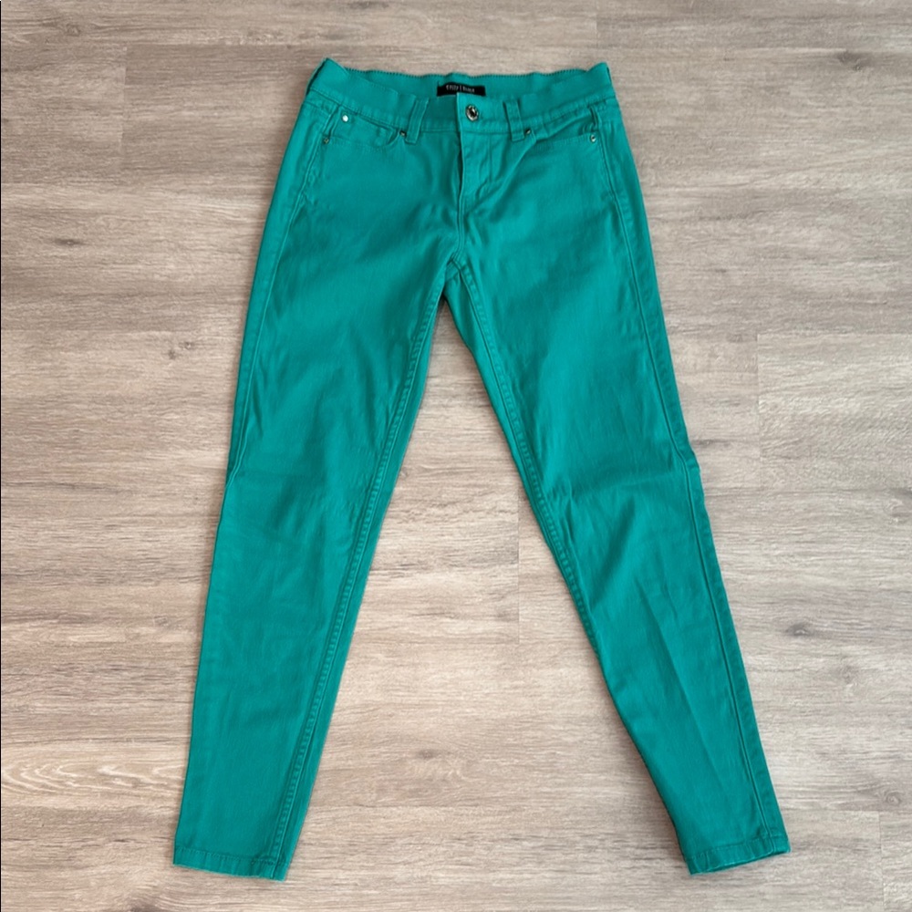 White House Black Market Green Ankle Cropped Jeans